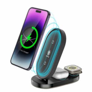 شارژر بی‌سیم سه کاره گرین لاین  مدلFoldable Bracket با پایه تاشو 15 وات